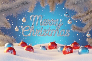 merry christmas background with gift box and ball lamp