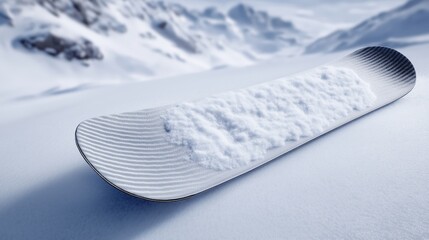 Snowboard on white background, isolated winter sports equipment symbolizing adventure, freedom, and outdoor snow activity, clean minimalistic composition.