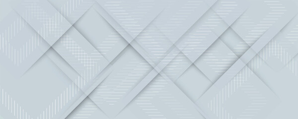 Abstract banner web template design background white and gray squares layered with halftone. eps 10