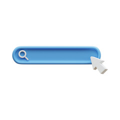 Search Bar Icon &ndash; Magnifying Glass with Cursor Pointer PNG