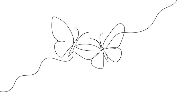 Minimalist abstract insect pair icon or simple logo concept