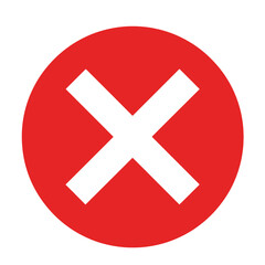 Obraz premium A simple red circle with a white cross, symbolizing rejection or error.