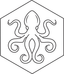 Minimal Octopus Line Art | Elegant Marine Illustration | Modern Ocean Wildlife Design