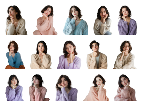 PNG Cozy colorful sweaters fashion, element set on transparent background - Powered by Adobe