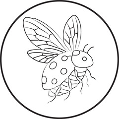 Minimal Ladybug Line Art | Elegant Insect Illustration | Modern Nature Design