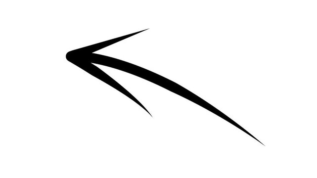 hand-drawn arrow marker icon animation&mdash;hand-drawn brush stroke arrows on transparent background.