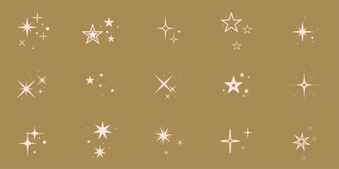Stars collection. Star vector icons. Golden set of Stars, Christmas Star icon set. Stars in modern simple flat style. Vector