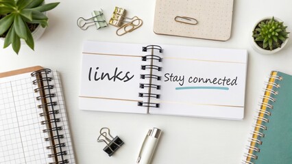 Stay Connected with Links in a Creative Workspace Flatlay