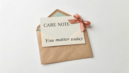 Thoughtful Care Note in a Stylish Envelope with a Decorative Bow