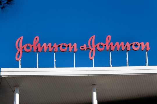 Madrid, Spain - January 27, 2019. johnson & johnson logo on building. johnson & johnson is an american multinational medical devices