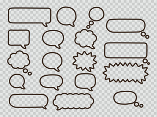 Brown speech bubble collection. Set of speech bubble. Speech bubble comic