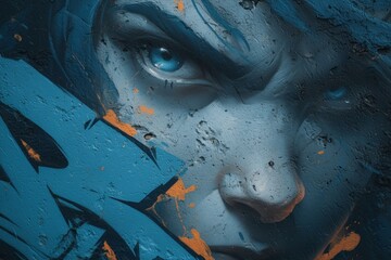 Gamer Portrait with Dynamic Urban Art Overlay.