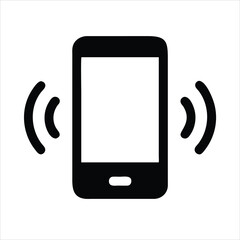 Vibrating Smartphone Flat Vector Icon, Mobile Phone Ringing Symbol for Communication Apps and Notification Website Design.