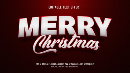 merry christmas editable text effect 3d