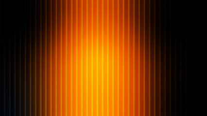 Bright orange and yellow gradient stripes form a vibrant abstract vector pattern illustration for a dynamic design backdrop. Neon Vertical Stripes, Glass ripple texture with dark gradient background