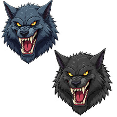 Werewolf Wolf Head Comic Cartoon Grin