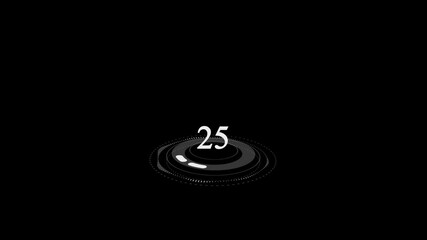 Digital text Countdown animation from 30 to 0 second,Digital Futuristic Timer Clock Countdown,Future concept virtual touch user interface HUD with hologram, Timecode countdown glitch motion graphics - Powered by Adobe