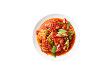 Korean dish galchijorim (braised hairtail) in png file png 파일의 한국식 요리인 갈치조림