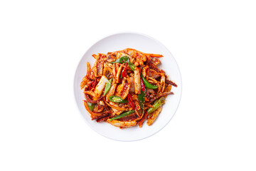 Korean stir-fried octopus, a Korean dish in png format png 파일의 한국식 요리인 낙지볶음