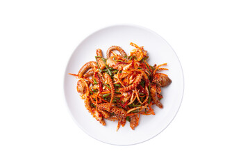Korean stir-fried octopus, a Korean dish in png format png 파일의 한국식 요리인 낙지볶음