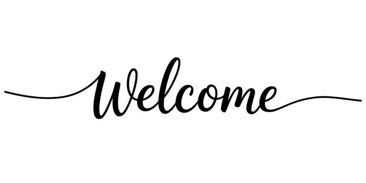 Elegant continuous one line drawing of the word welcome in a script font vector