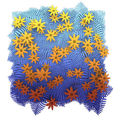 Bush in cartoon style. 3d rendering.