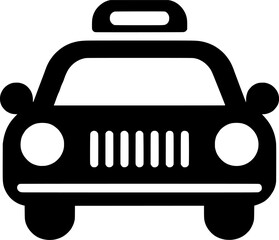 Vector art of black icon of a taxi car