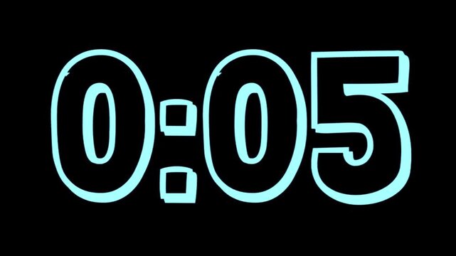 10 Second Countdown Timer Animation, Modern Digital Stopwatch Video Background