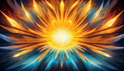 Obraz premium dynamic sunburst with central void radiates energy