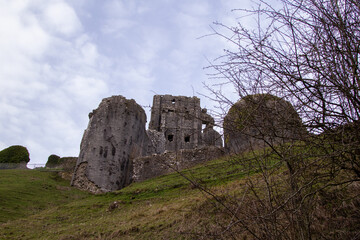 Corfe Castle in Dorset in England