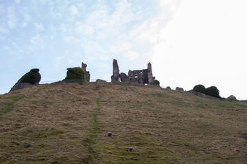 Corfe Castle in Dorset in England