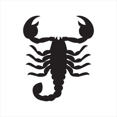 scorpion silhouette vector, scorpion animal icon