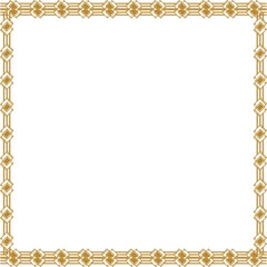 Obraz premium Simple Square Frame with White Background, Unique Border Frame and Photo Frame, Sharp Golden Frame