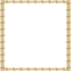Obraz premium Simple Square Frame with White Background, Unique Border Frame and Photo Frame, Sharp Golden Frame