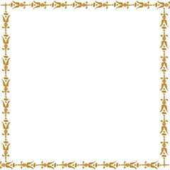 Simple Square Frame with White Background, Unique Border Frame and Photo Frame, Golden Frame