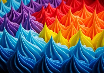 Stunning rainbow spectrum of vibrant peaks creates a dynamic, colorful background for creative projects and inspiring designs, bringing joy and energy
