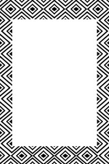 Obraz premium Vector black and white frame with geometric pattern of rhombuses. Основные RGB