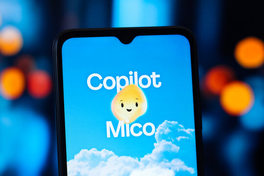 In this photo illustration, the Microsoft Copilot Mico logo is seen displayed on a smartphone screen.