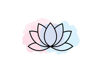 Fototapeta premium Lotus, a sacred Ayurveda symbol of harmony, balance, and the universe; a tattoo design on flesh, a yoga sign; boho print for posters and t-shirt textiles; an anti‑stress book; isolated vector