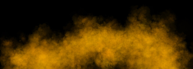 Vibrant orange smoke texture background with transparent effect and soft flowing clouds of warm glowing vapor or mist design