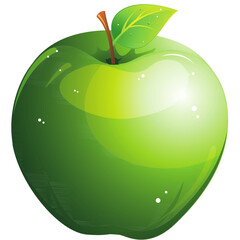 Crisp green apple with dewdrops, perfect for healthy eating campaigns, vibrant culinary designs, and educational resources about nutrition and freshness