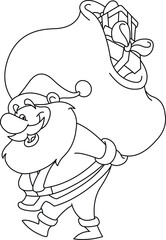 Obraz premium Santa Claus Coloring Page Printable Christmas Art for Kids and Adults