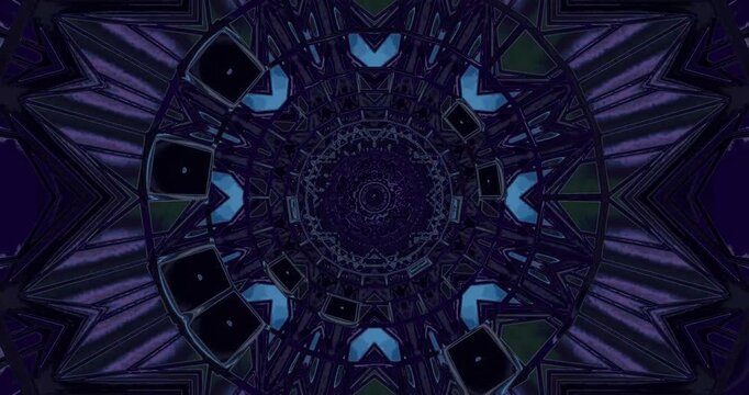 Seamless loop of a dynamic tunnel visual effect showcasing intricate patterns and smooth motion designed for relaxing screensaver use