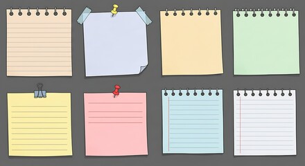 Collection of torn paper notes