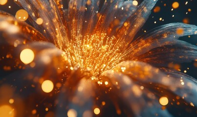 Sparkling fireworks captured mid-burst, glowing golden particles and dynamic trails enhancing the festive celebration vibe
