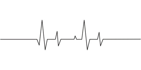 Representing a heartbeat continuous one line drawing. Vector illustration.