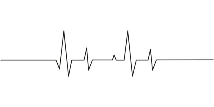 Representing a heartbeat continuous one line drawing. Vector illustration.
