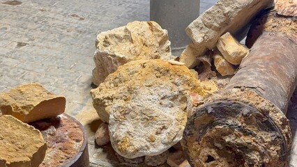 Pipes through which mineral water flowed