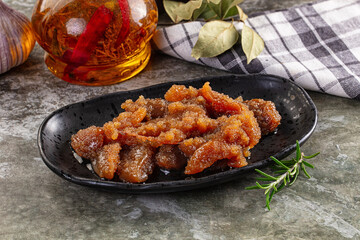 Salted herring fish caviar snack