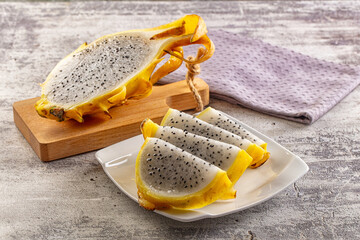 Tropical exotic dragonfruit slice